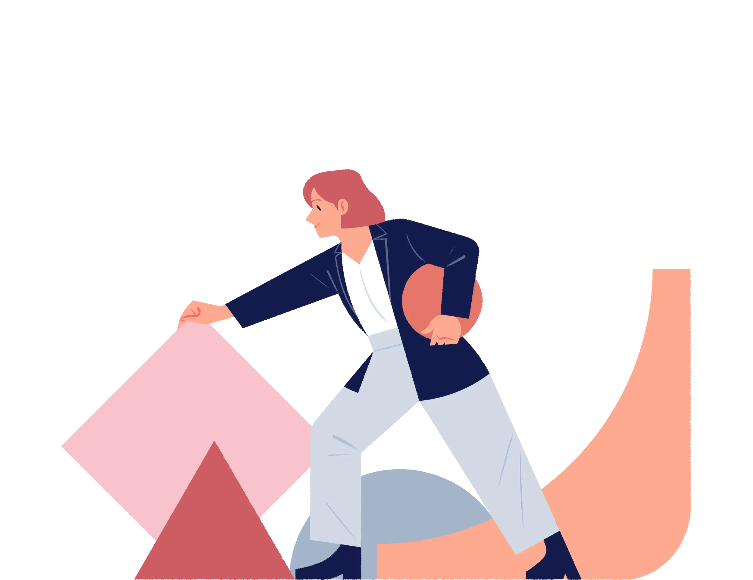 Health professional assembling shapes