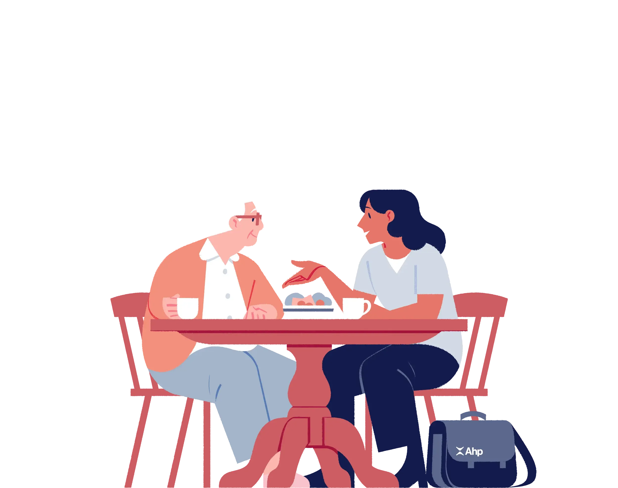 Carer talking to elderly woman