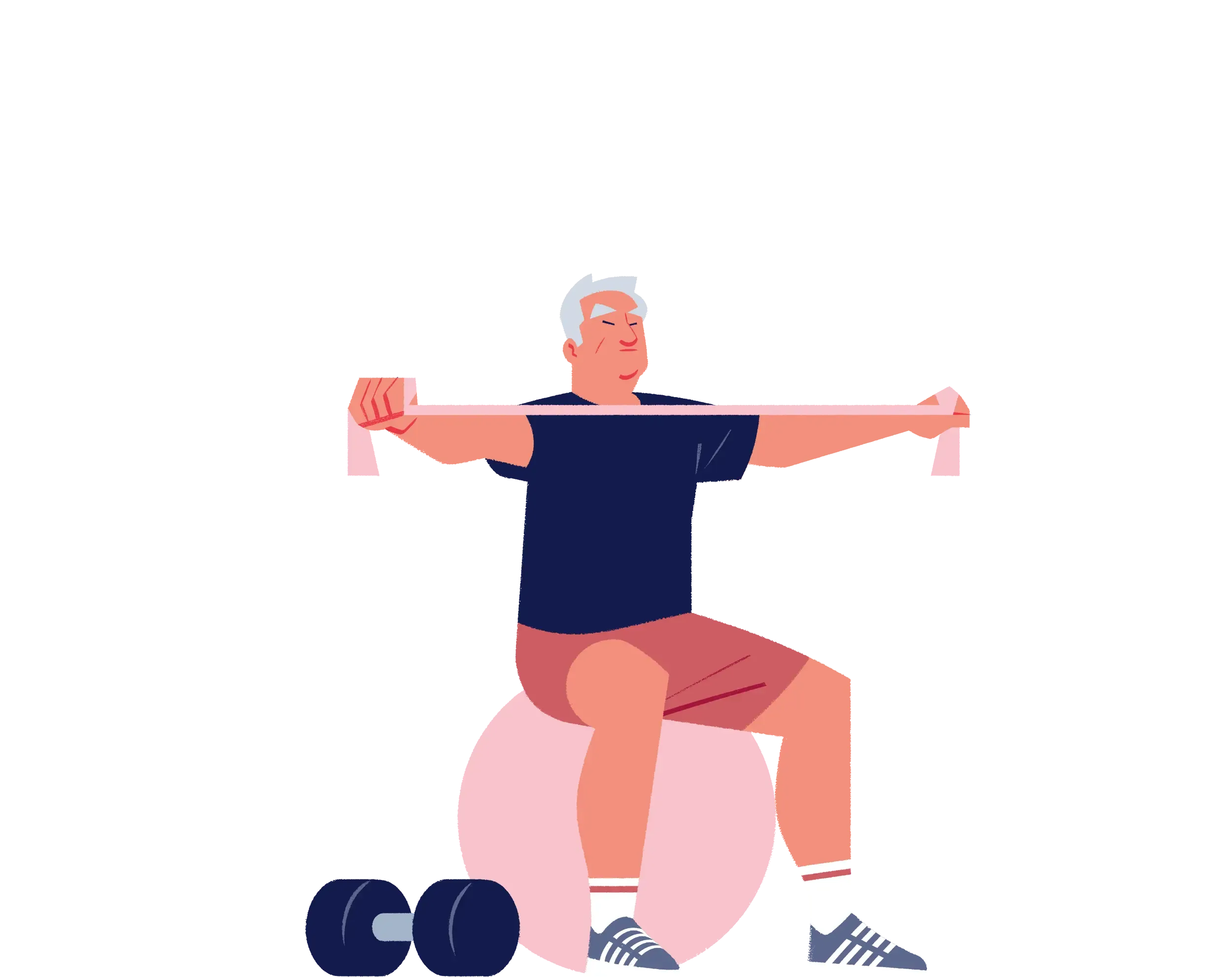 Older man stretching