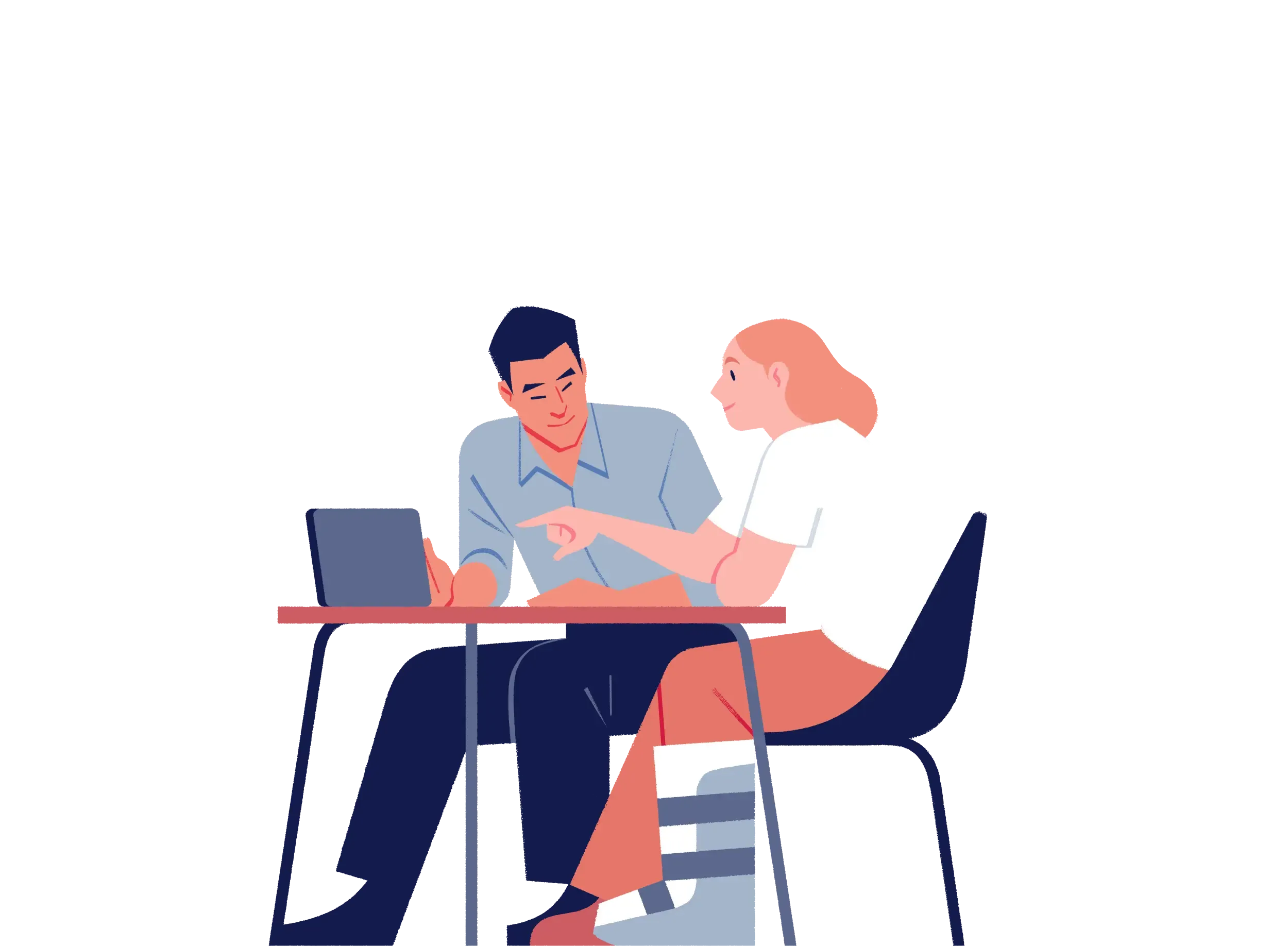 Health professional showing a patient with a broken leg a tablet