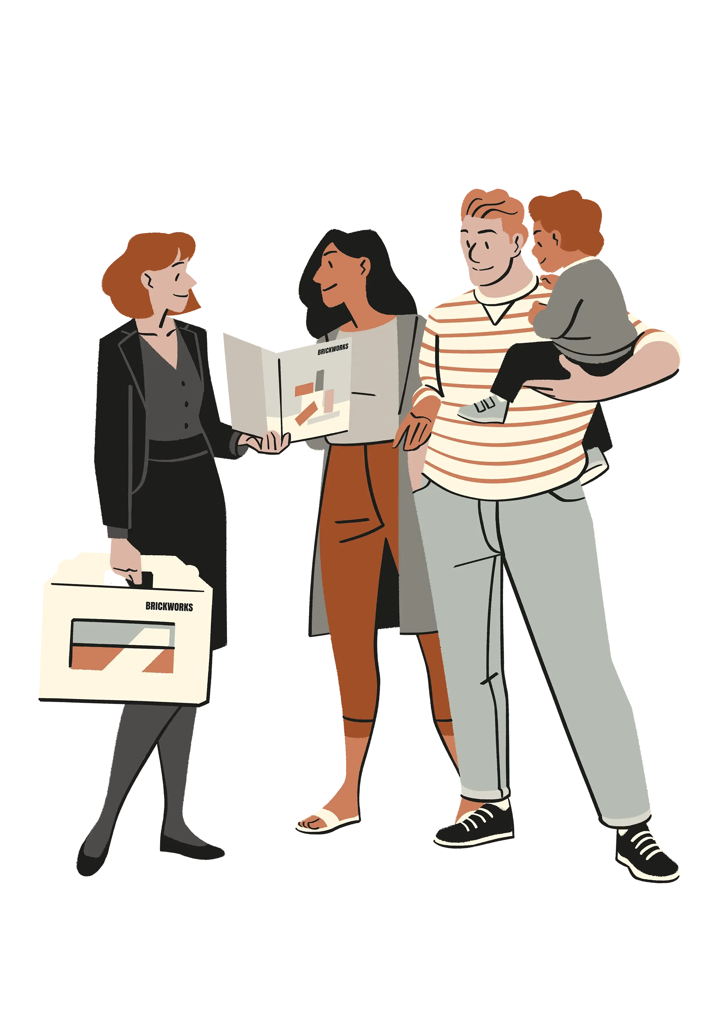 Woman showing family samples