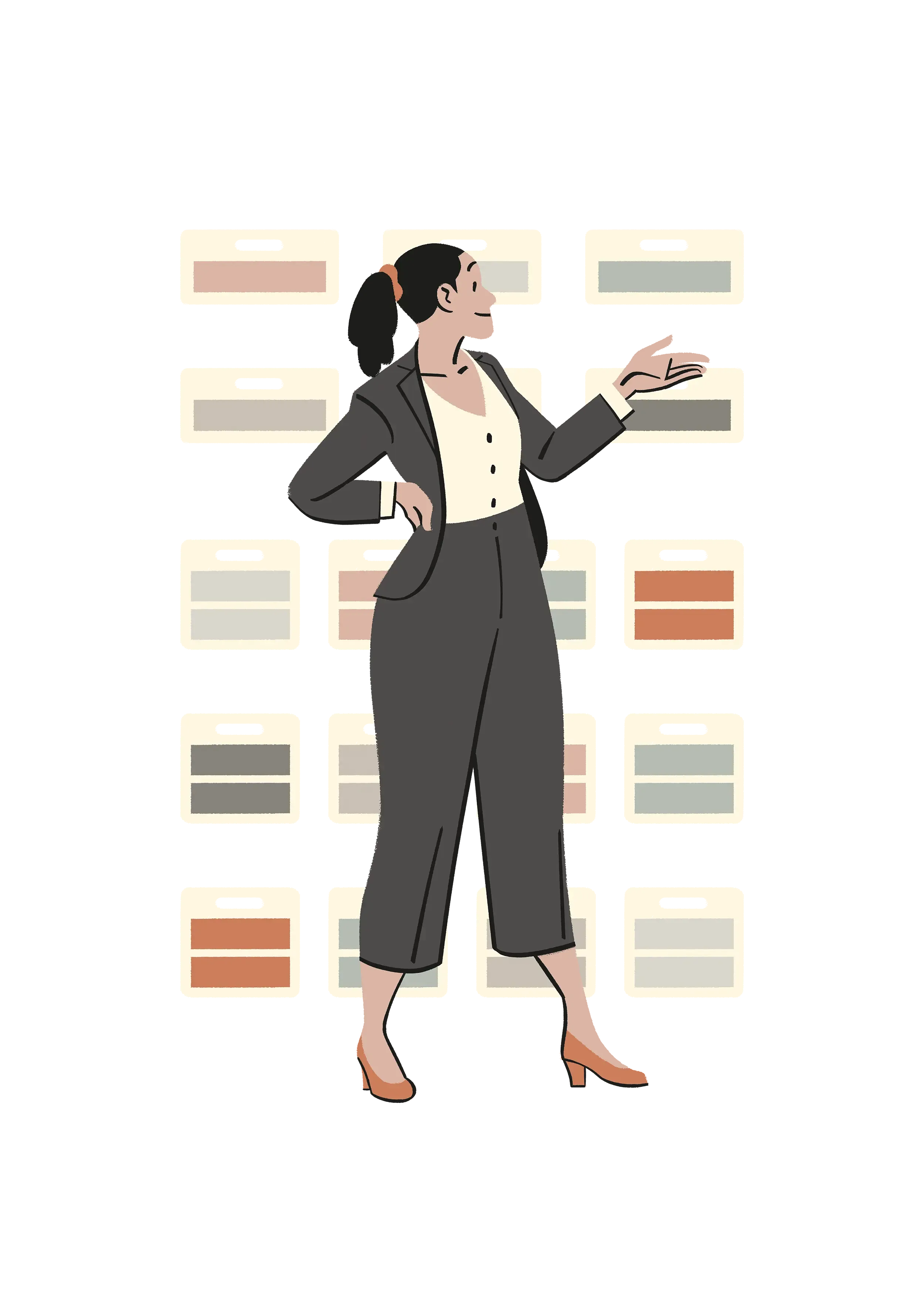 Woman showing samples