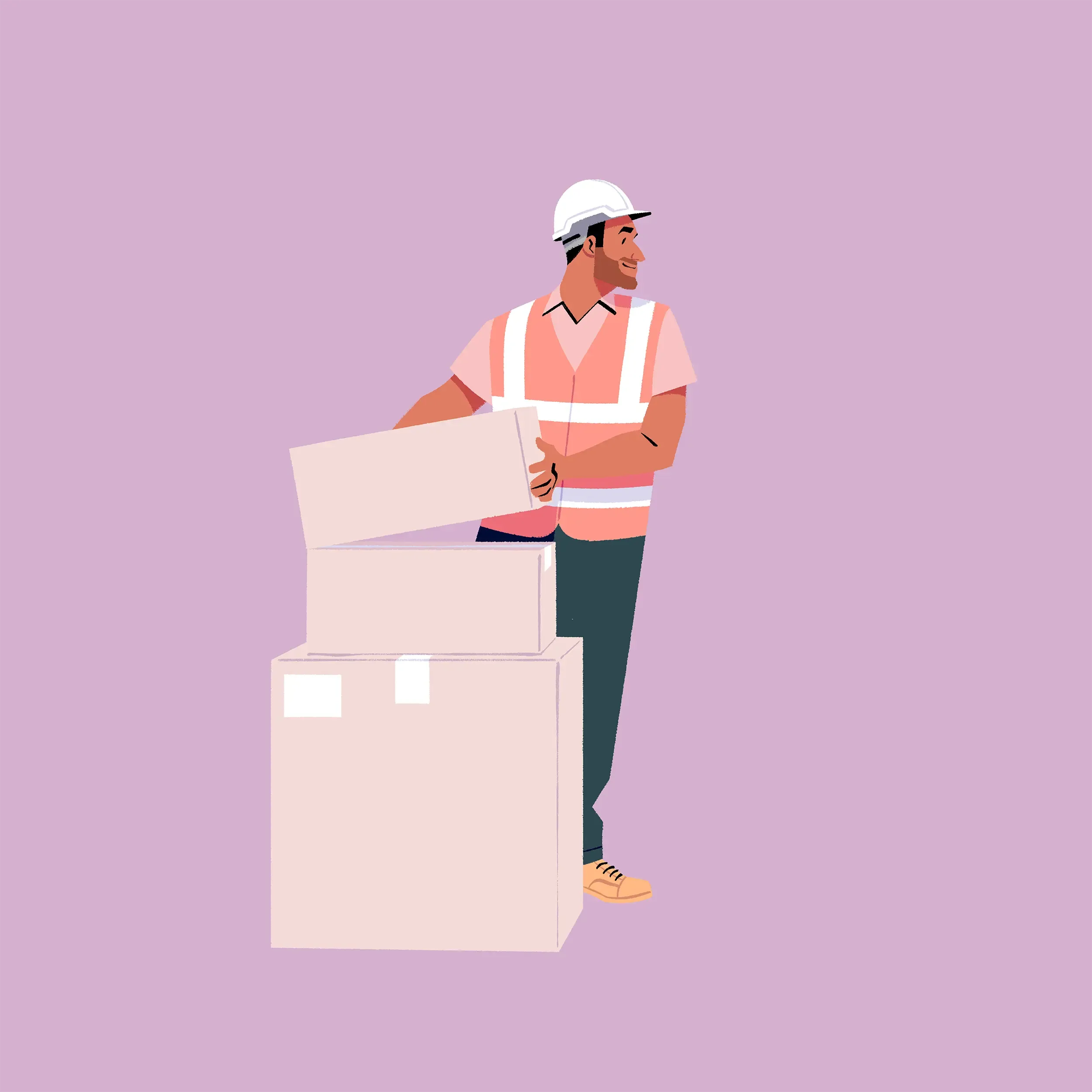 Warehouse worker handling a box