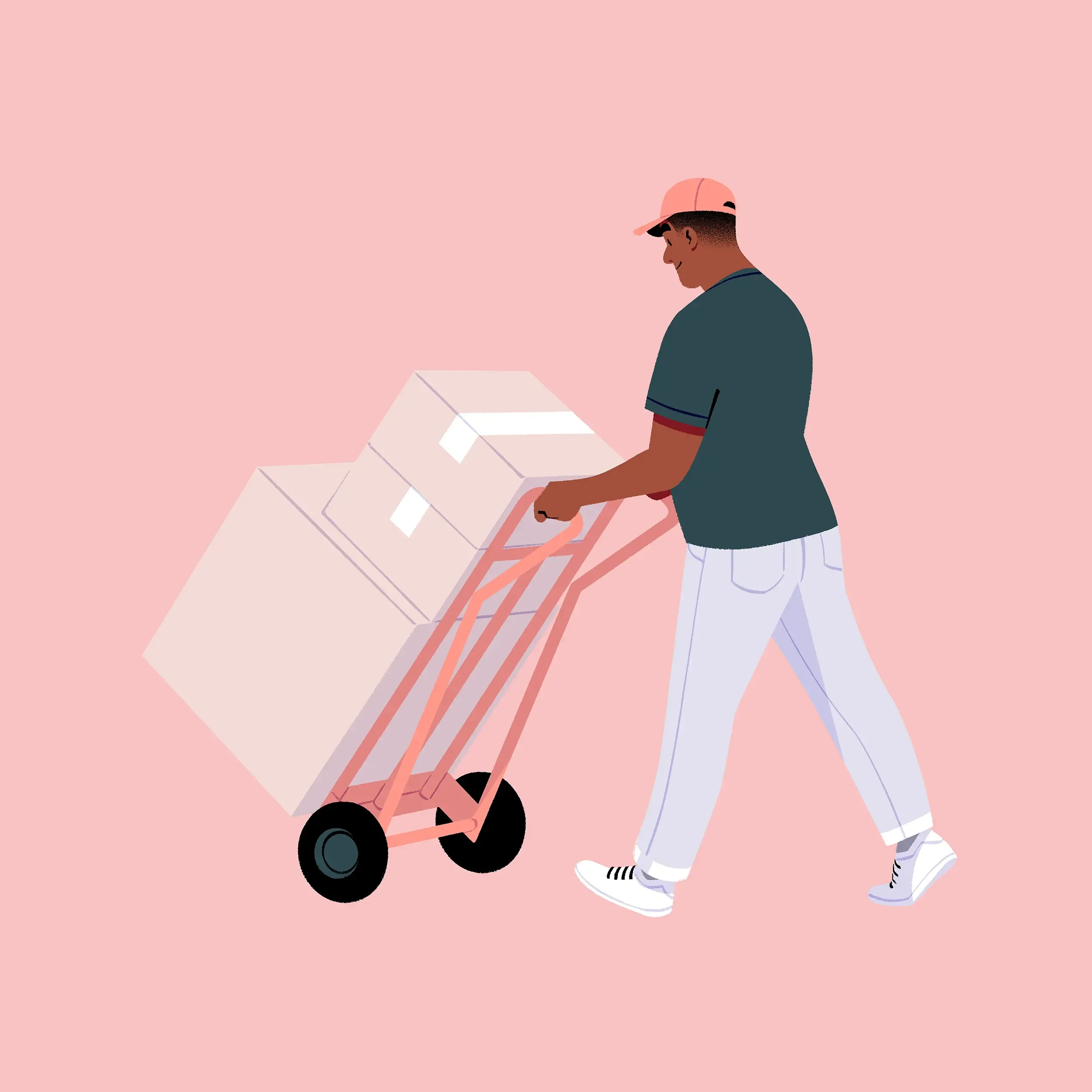 Delivery man with trucks