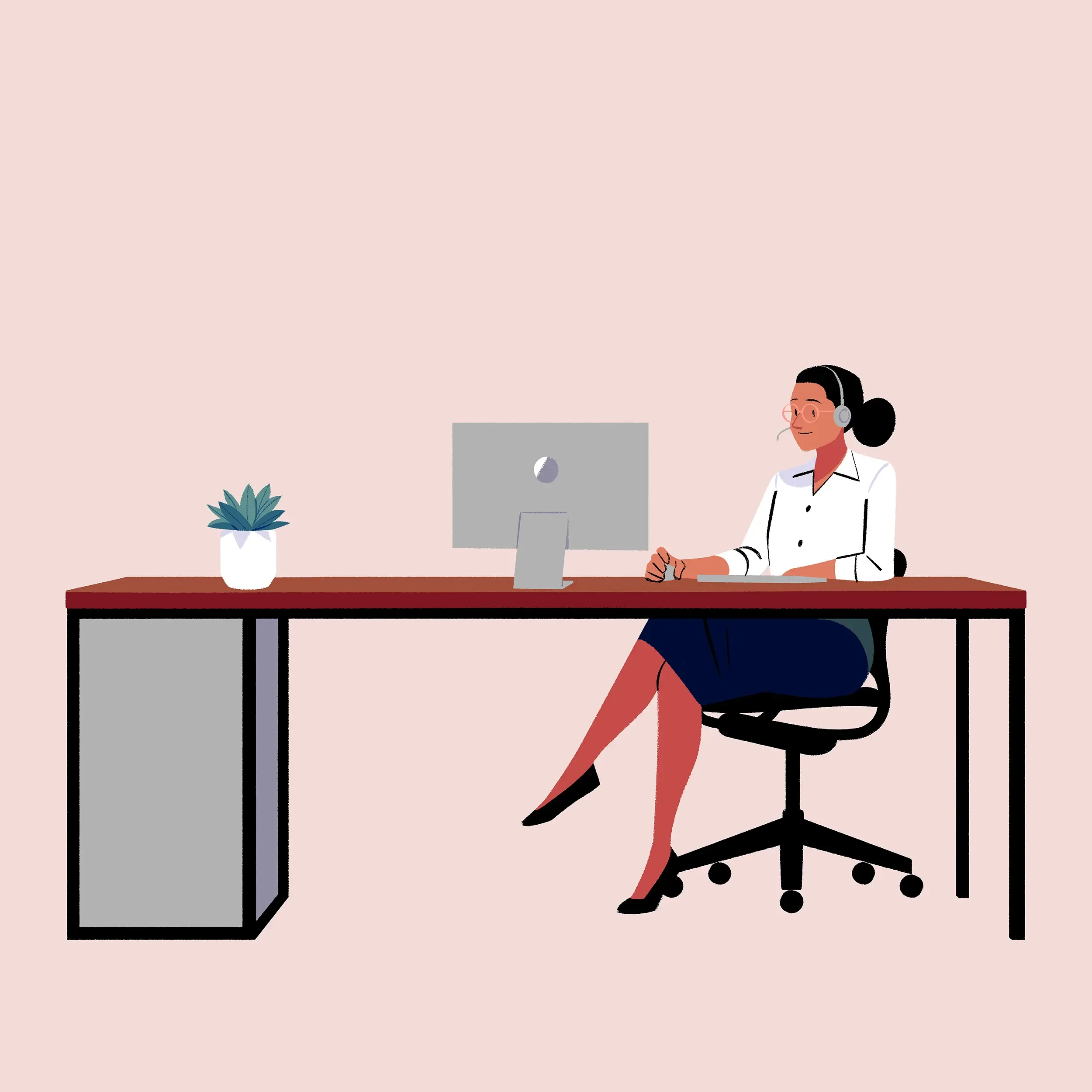 Woman at a desk