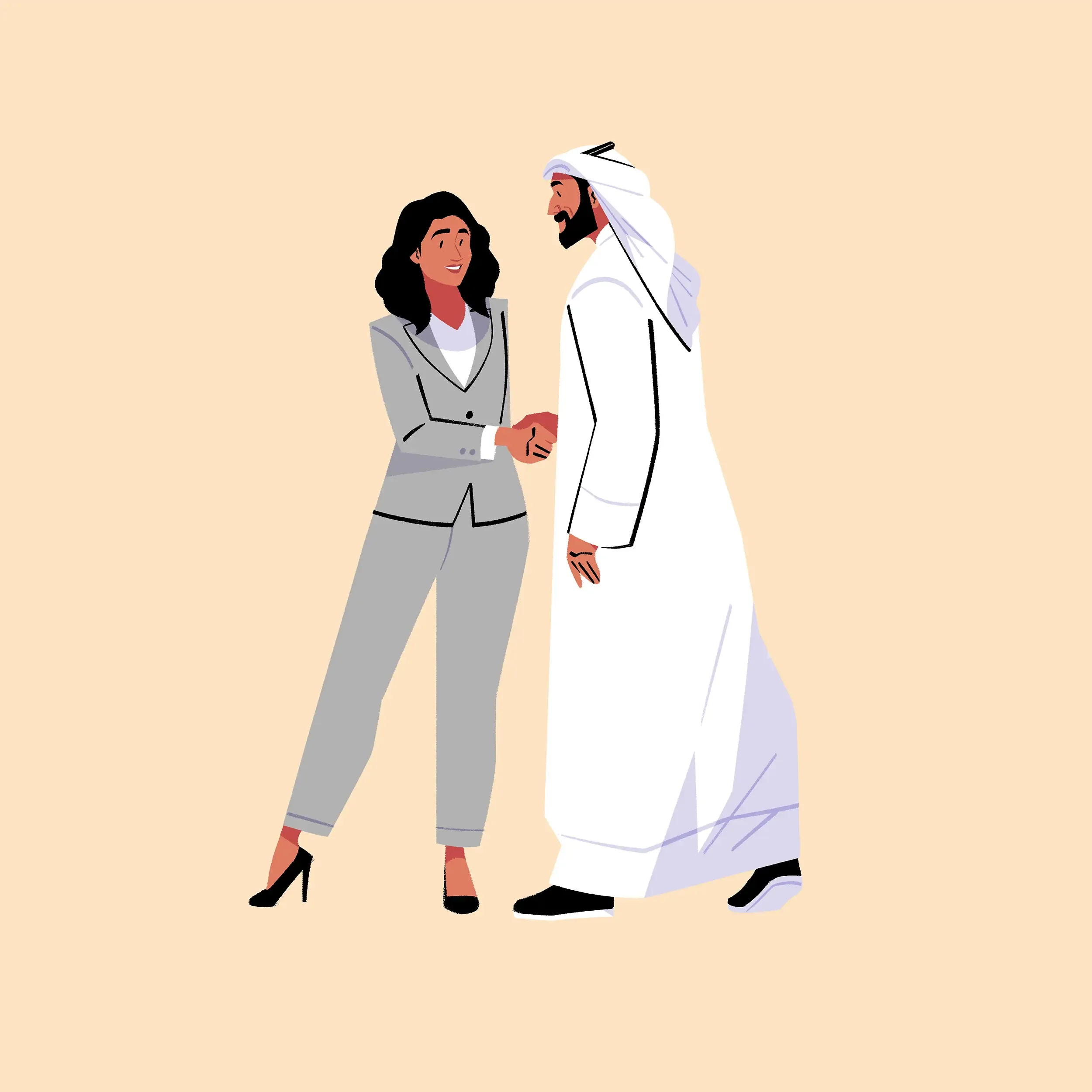 Man and woman shaking hands