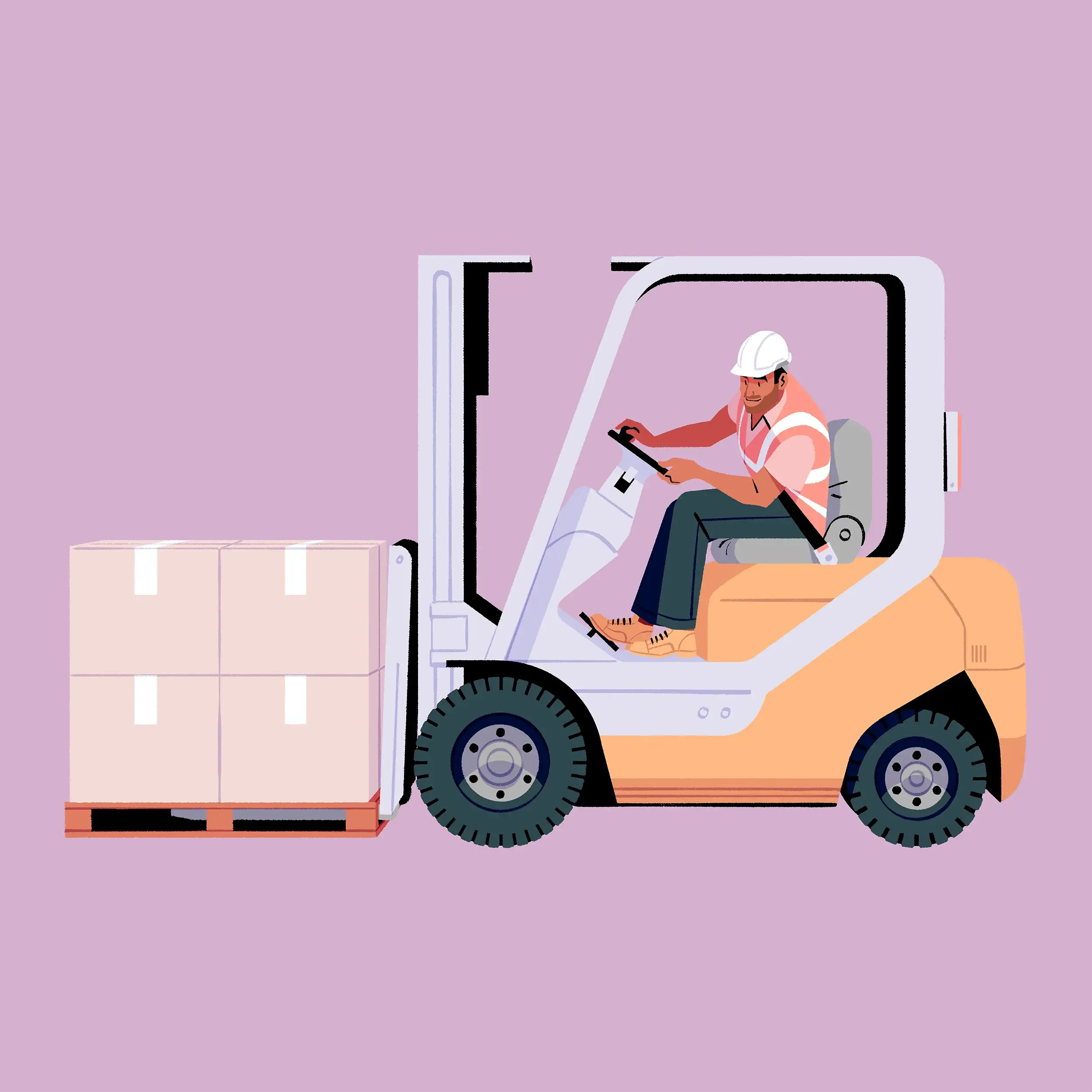 Man in forklift