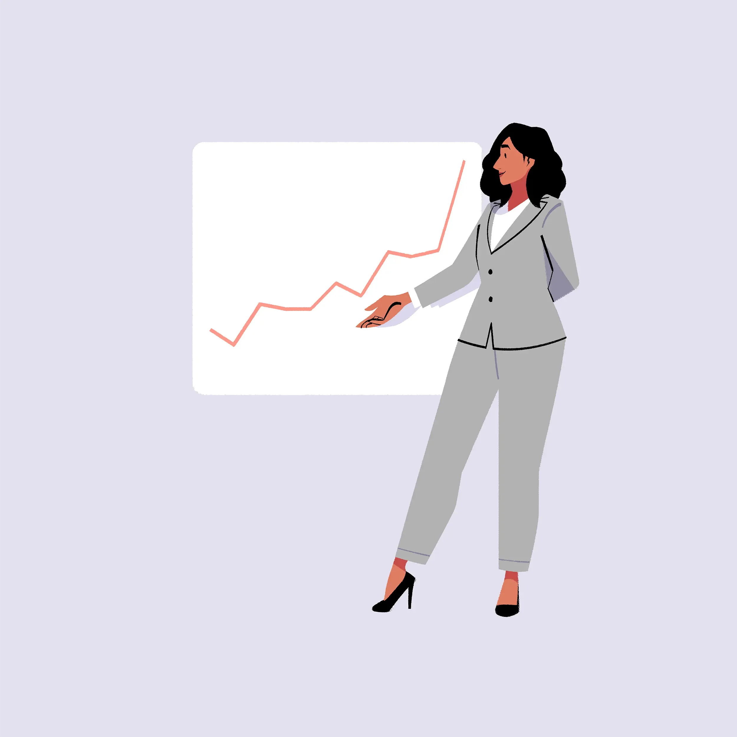 Woman presenting a graph