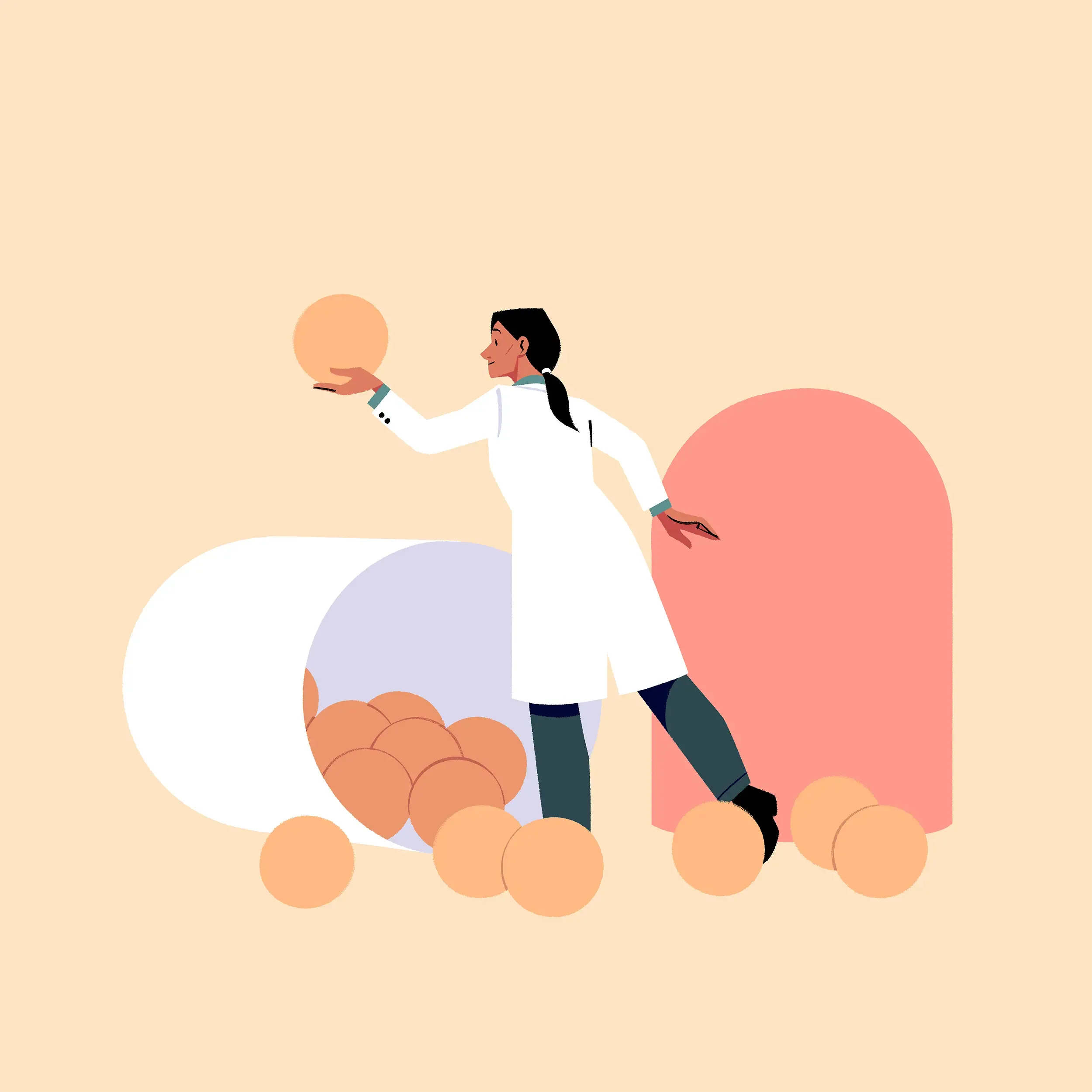 Doctor inspecting the interior of a pill