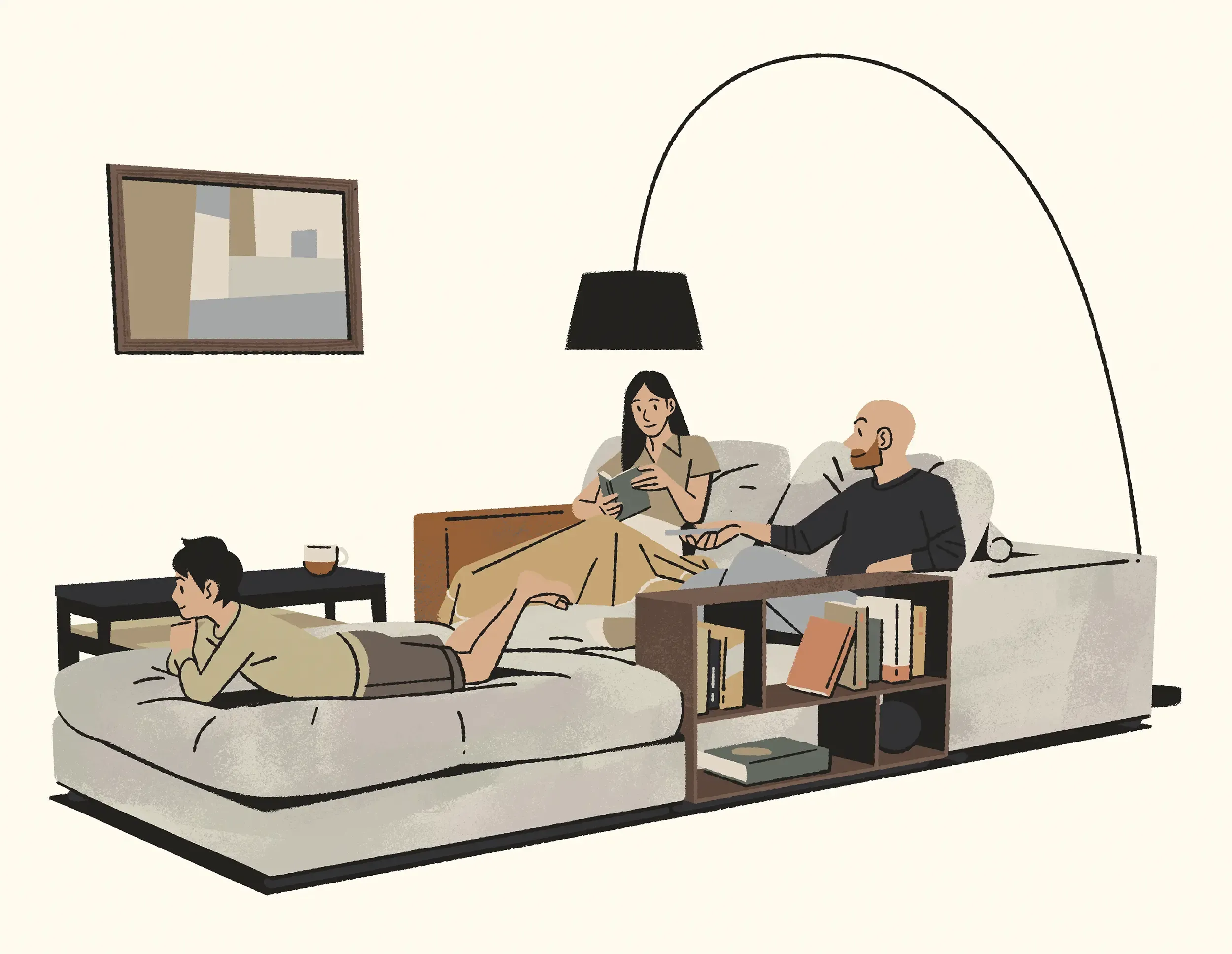 Family on a Flexform sofa