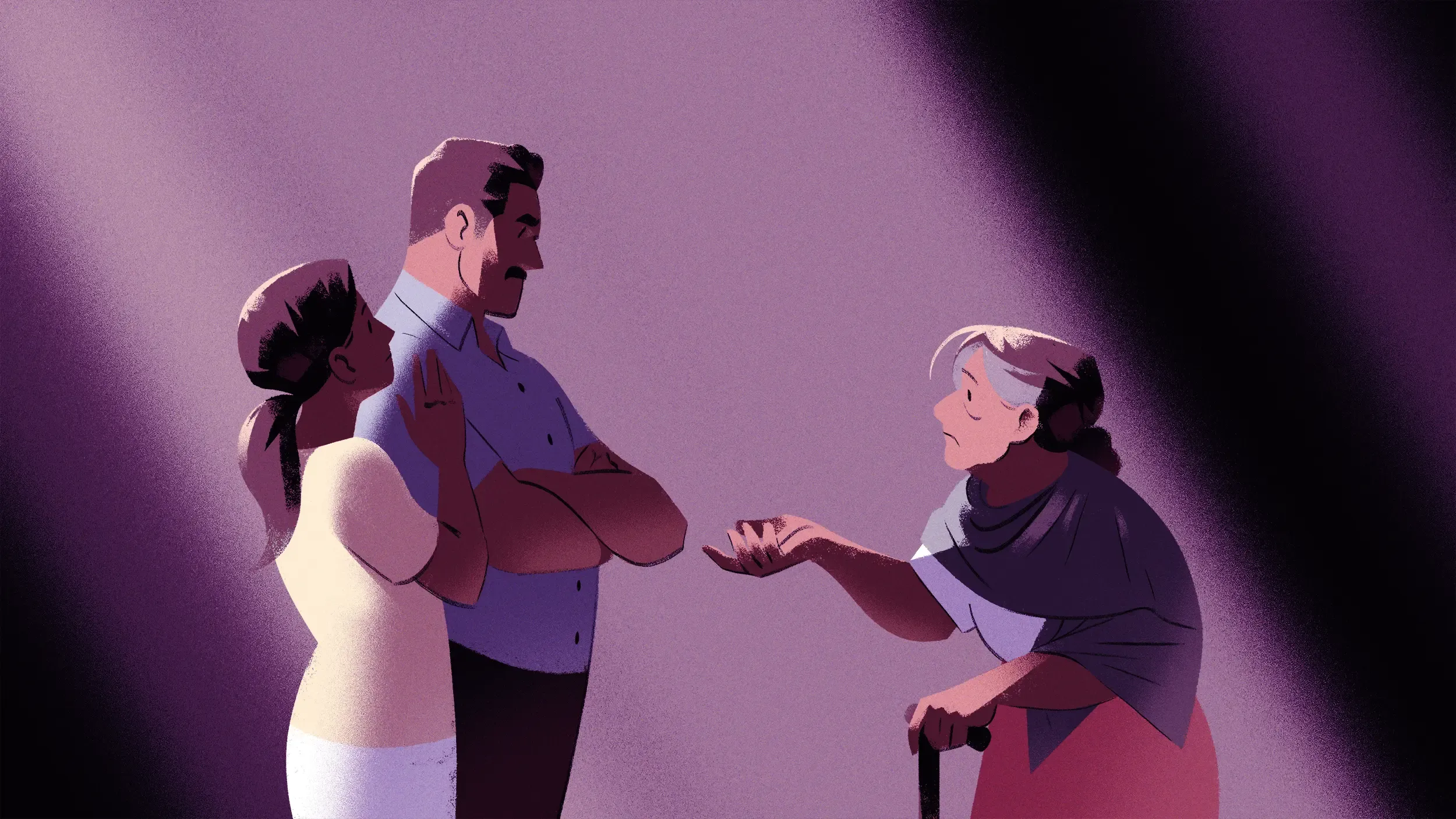 An old Amiyna begging