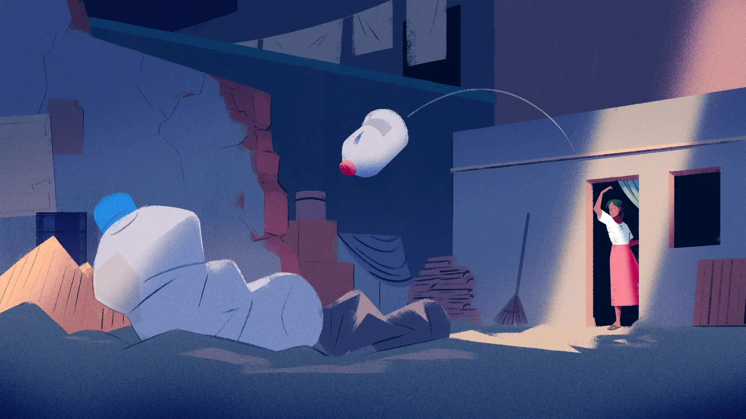 Amiyna tosses out her plastic